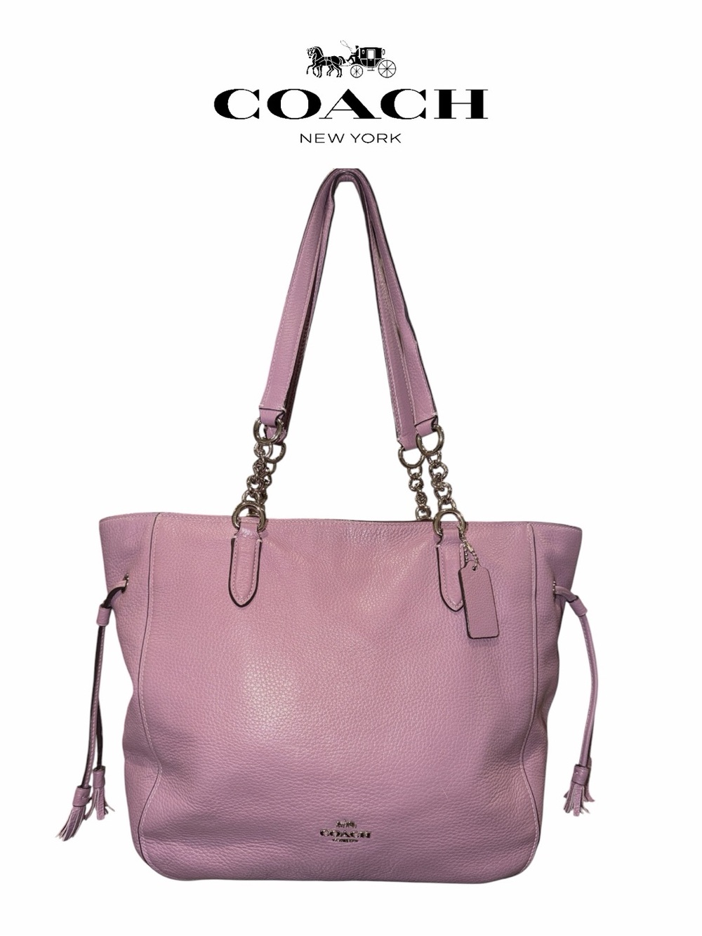 Coach Leather Jasmine and Silver Elle Chain Tote F72650